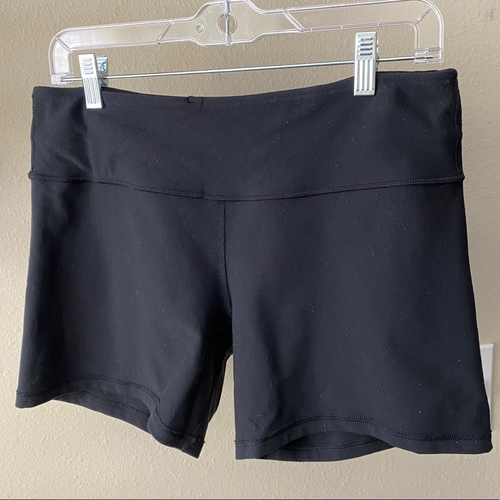 Lululemon reversible bike shorts black blue sz 10